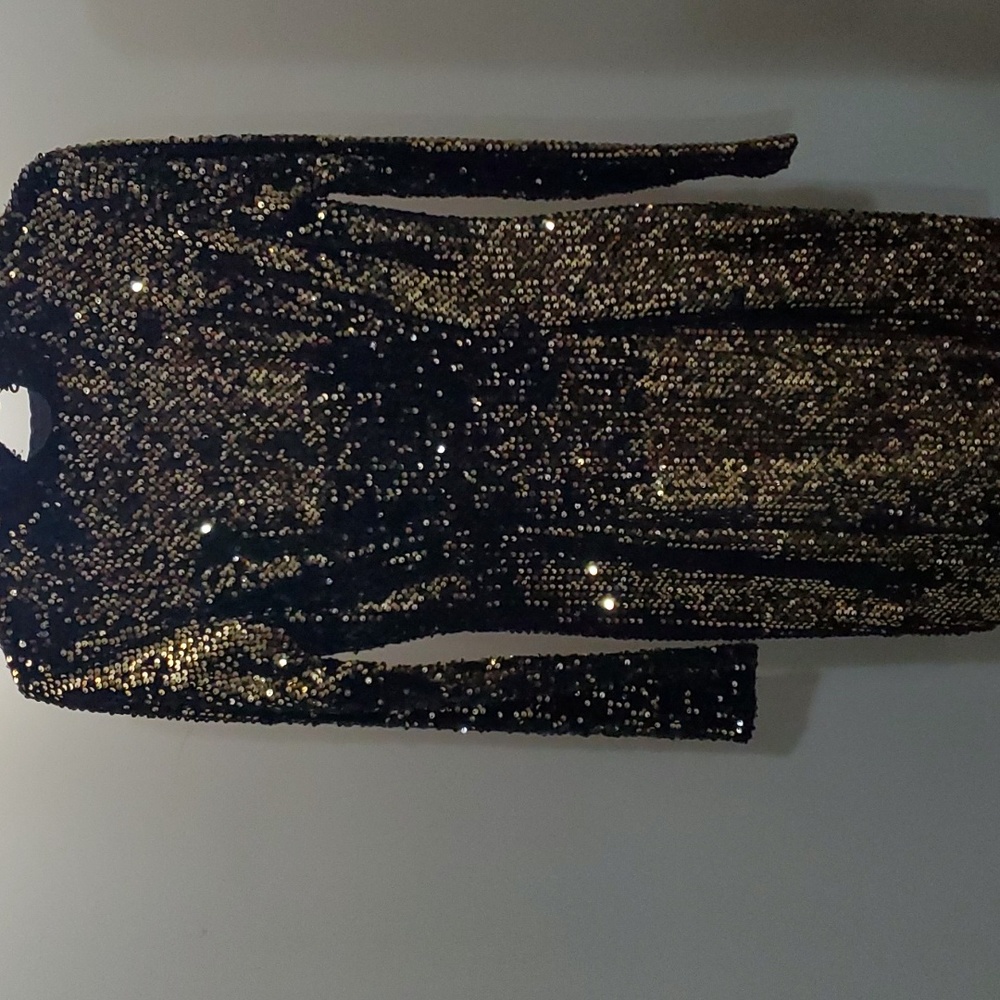 Sequin Turtleneck Dress